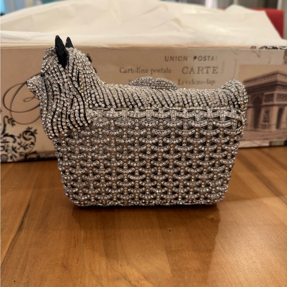 SOLD OUT on Amazon - Rhinestone show dog clutch